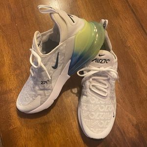 Nike Air Max 270 Men's Running Shoe White/White-Lime Blast-Photo Blue Size 10.5